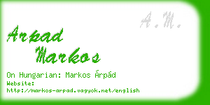 arpad markos business card